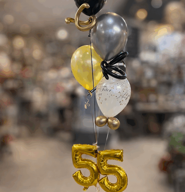 Bouquet 4 Ballons anniversaire avec chiffre au choix